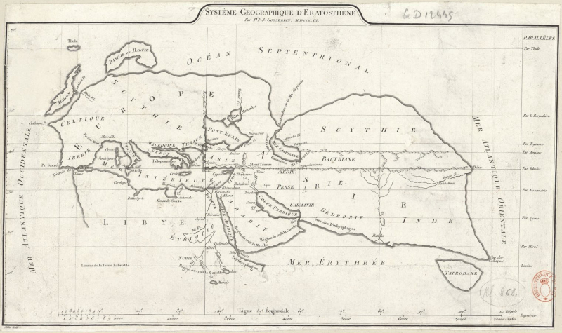 Figure 2. – Système géographique d’Eratosthène par Gosselin, 1803