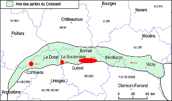 Étendue géographique approximative des quatre associations dans le Croissant8