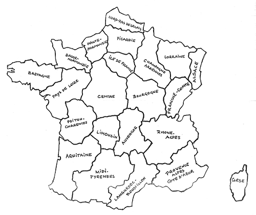 Carte 2. Les régions administratives de la France métropolitaine
