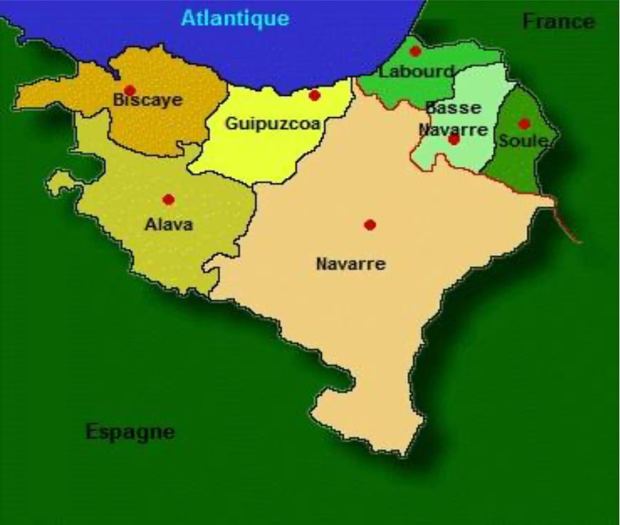 Carte 1 : Carte des territoires basques
