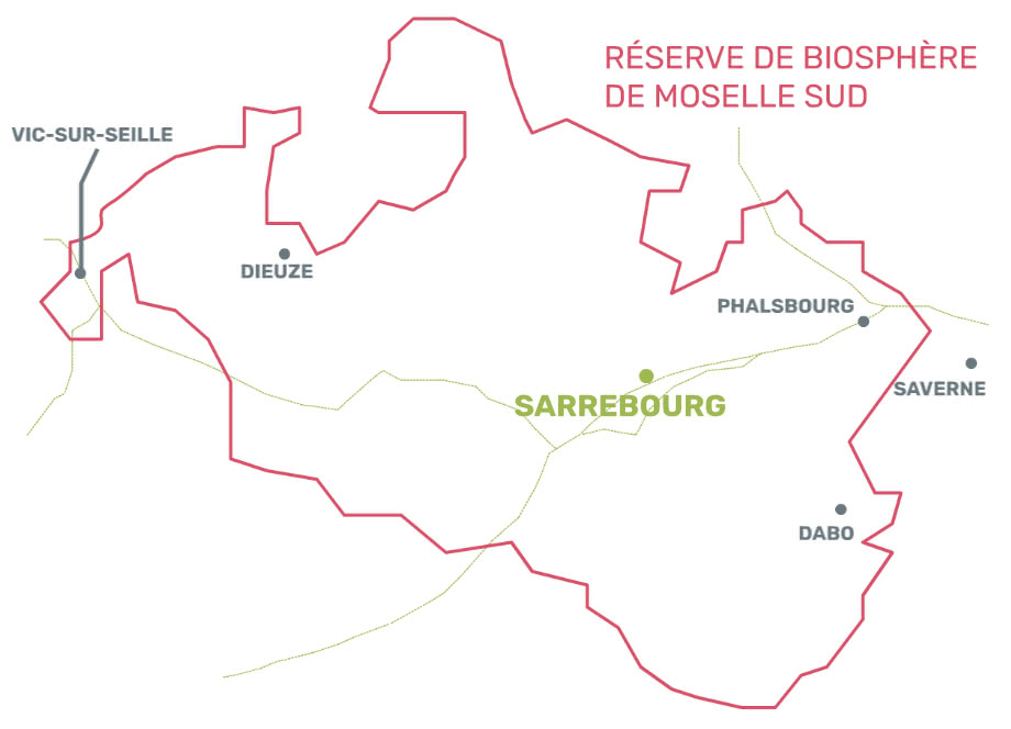Carte 3 – Localisation de la Réserve de Biosphère de Moselle Sud en Moselle