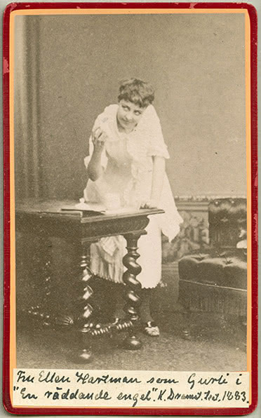 Fig. 2. Actress Ellen Hartman as Gurli in En räddande ängel at Kungliga Dramatiska teatern in 1883