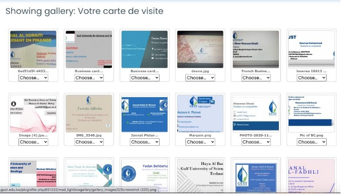 Figure 4. Projet de création de cartes de visite