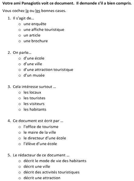 Figure 1 : Activité de compréhension globale