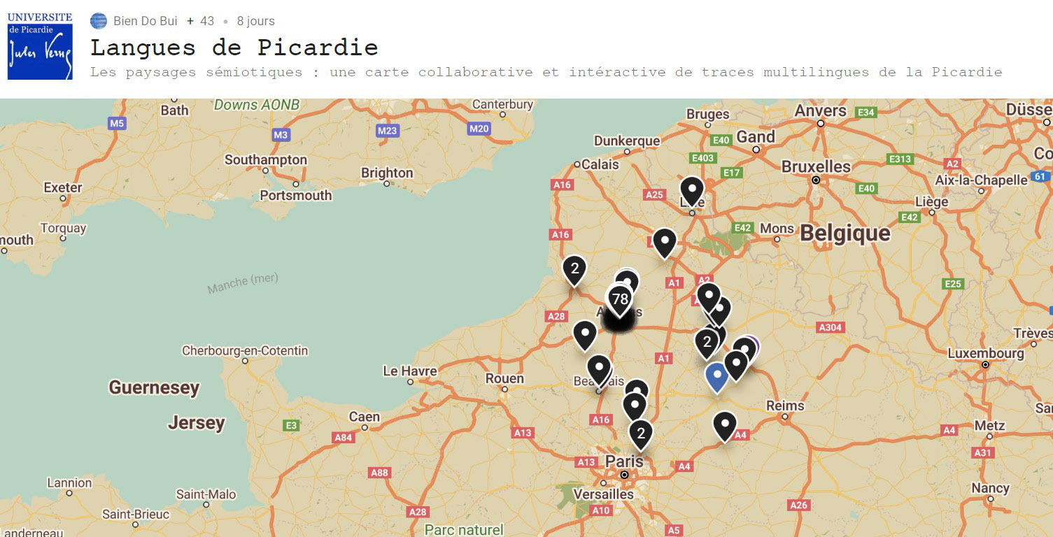 Figure 2. La carte interactive des paysages linguistiques
