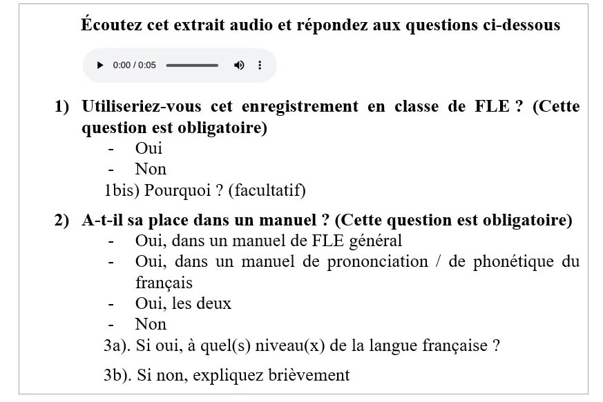 Figure 1. Modèle de question de perception.