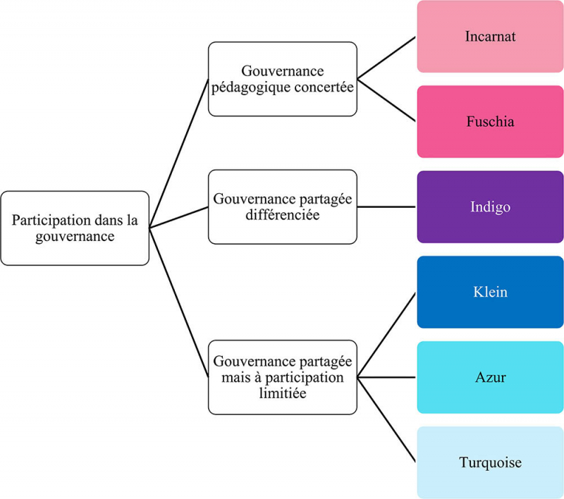 Figure 2. Les formes de gouvernance partagée au sein des ED étudiées