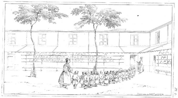 Figure 2. « Entrée en classe », gravure publiée dans le Manuel de Cochin (1834)