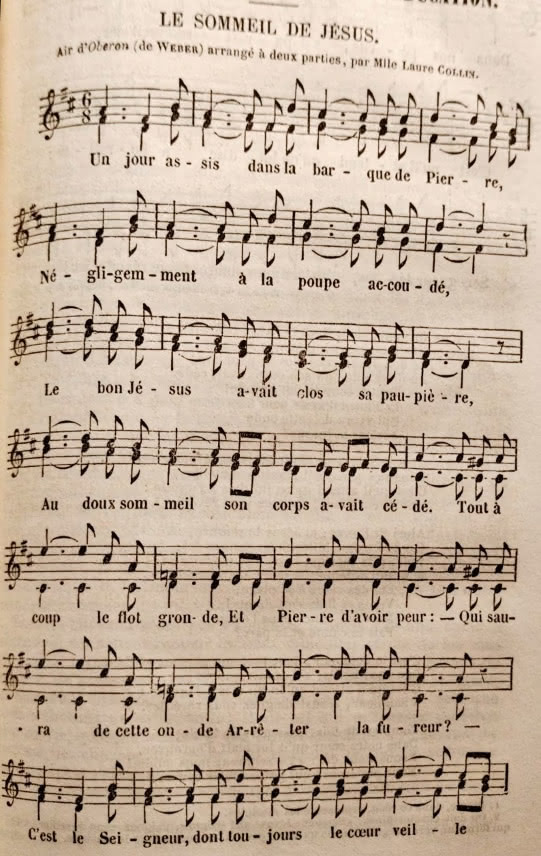 Figure 4. « Le sommeil de Jésus », partition publiée dans le numéro de L’Ami de l’Enfance de mars 1859