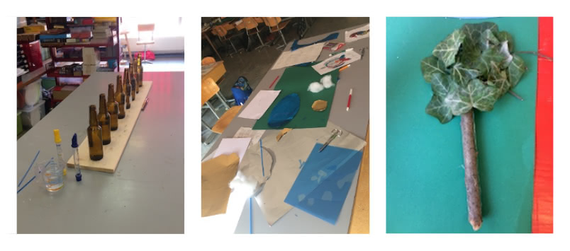 Figure 1 : matériaux mis à disposition pour les sons et production plastique