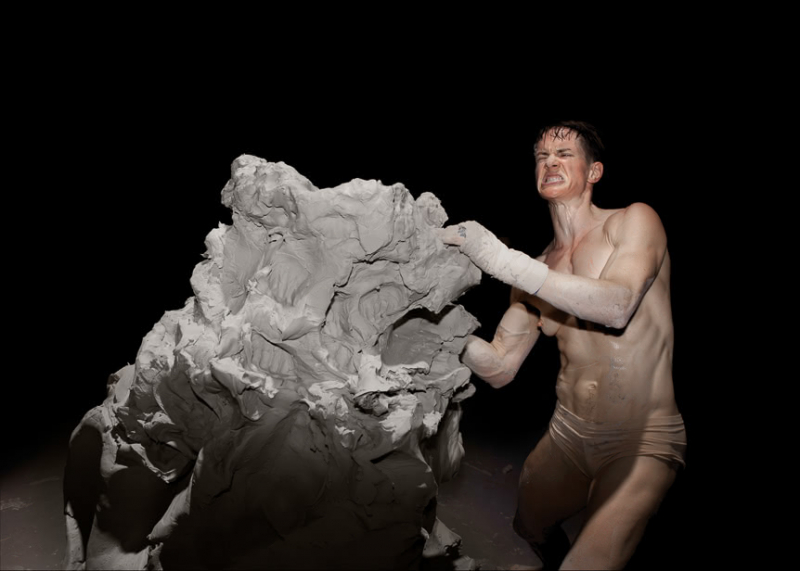 Fig. 2. Cassils, Becoming An Image, Performance Still No. 1, National Theater Studio, SPILL Festival, London, 2013