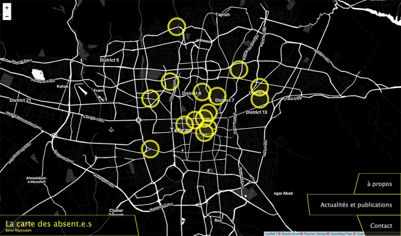 Fig. 1. The map of the absentees. Bahar Majdzadeh, The map of the absentees, 2022