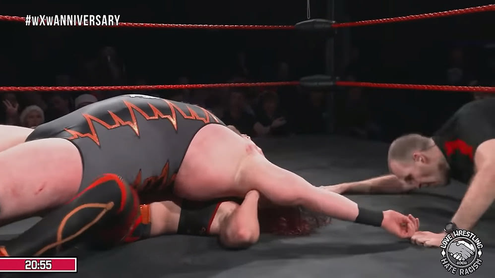 Fig. 1. Robert Dreissker vs. Masha Slamovich, wXw 23rd Anniversary (2023), wXwNow2.0.