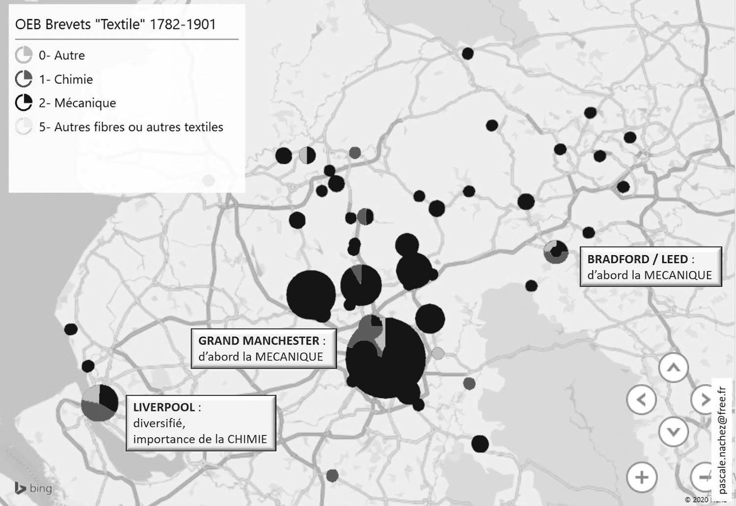 Fig. 3 : Base OEB, les brevets « textile » du Lancashire (1782-1801)