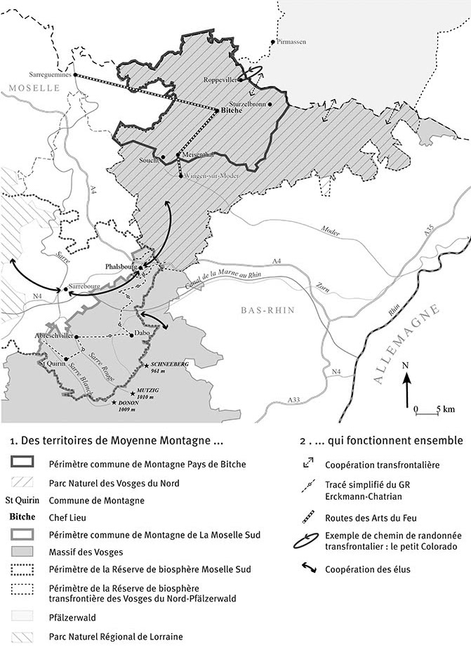 Figure 1. L’organisation des territoires de moyenne montagne dans les Vosges du nord