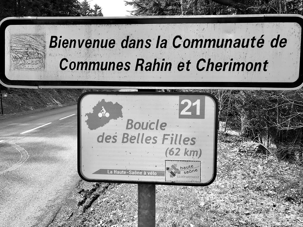 Figure 4.1. Le panonceau annonçant la boucle des Belles Filles, à proximité de Plancher-les-Mines (Haute-Saône)