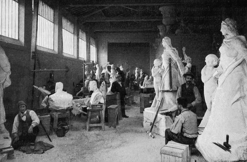 Figure 2 : Valenti, Un atelier d’art : le travail des praticiens