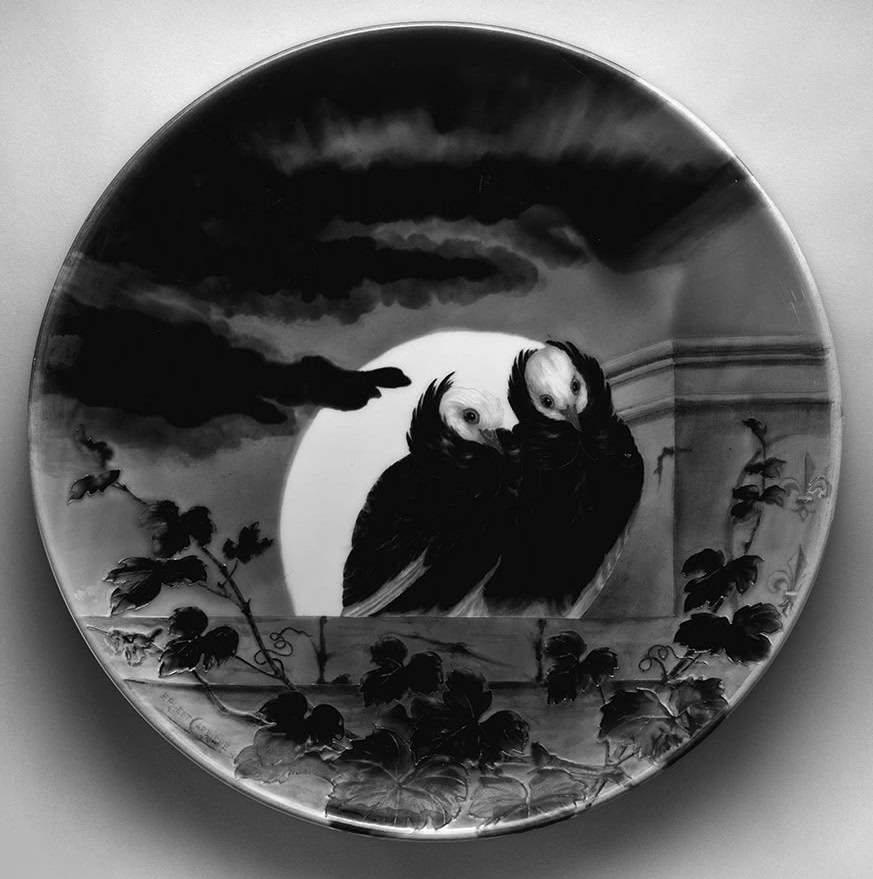 Figure 5 : Théodore Deck, Ernest Carrière, Charger with birds (plat aux oiseaux), vers 1885-1890