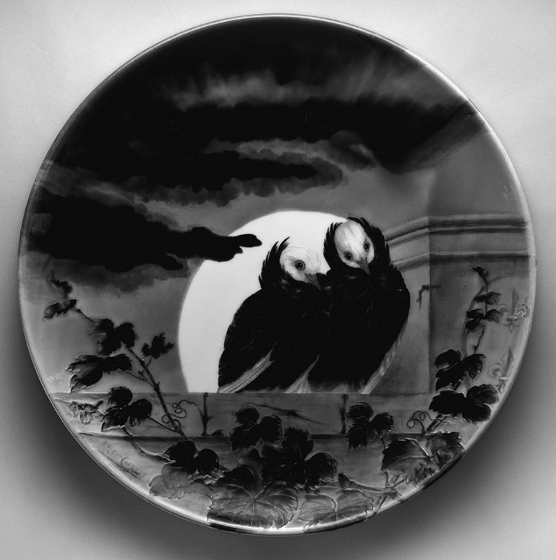 Figure 5 : Théodore Deck, Ernest Carrière, Charger with birds (plat aux oiseaux), vers 1885-1890