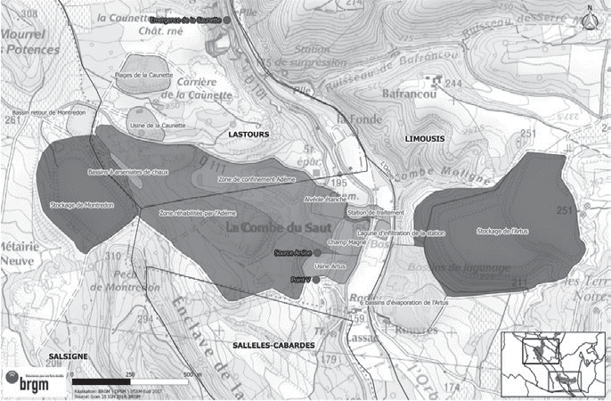 Fig. 2. Ancien site minier de Salsigne (installations secteur La Combe du Saut)2
