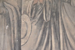 Fig. 17 : Détail de la première travée sur mur sud, Église Sainte-Barbe, Chambolle-Musigny