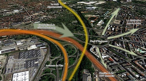 Fig. 1 : L’entrée de ville Est de la ville de Strasbourg